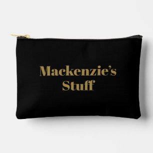 Stilvolle, feine Goldtypografie Black Zubehörtasche