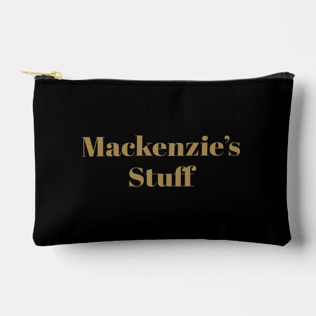 Stilvolle, feine Goldtypografie Black Zubehörtasche (Vorderseite)