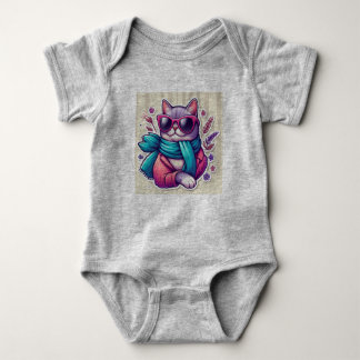 Stilvolle Feline in Shades Baby Strampler