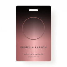 Stilvolle Firmenname ID Foto QR Black Rose Gold