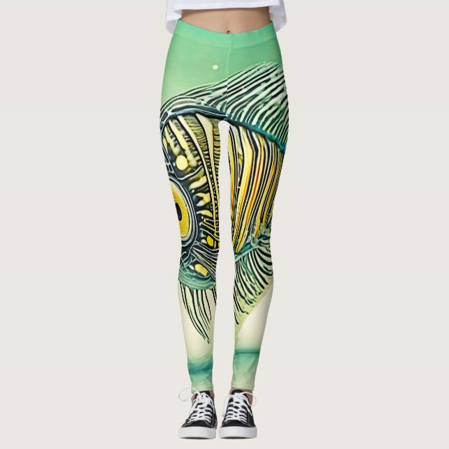 Stilvolle Fischkunst Leggings (Vorderseite)