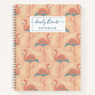Stilvolle Flamingo Art Deco inspiriertes Muster Notizbuch