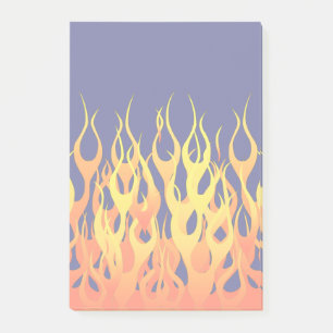 Stilvolle Flammenfeuer auf Navy Blue Post-it Klebezettel