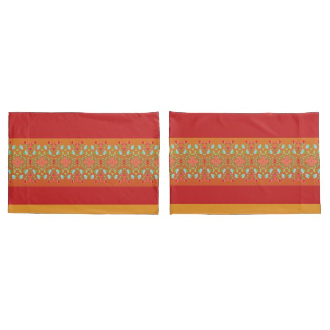 Stilvolle Flora und Streifen Kissenbezug (Rückseite-Set)