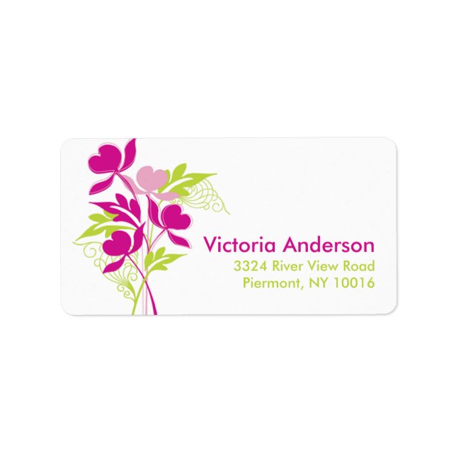 Stilvolle Floral Bouquet Address Labels Adressaufkleber (Vorne)