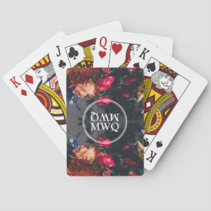 Stilvolle floral Personalisierte Monogramm Spielkarten