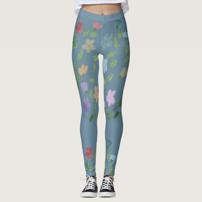 Stilvolle Flower Girly Leggings (Vorderseite)