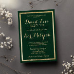 Stilvolle Forest Green Gold Bar Mitzvah Einladung<br><div class="desc">Dieses elegante, stilvolle und moderne Waldgrün und Imitate goldene Bar Mitzvah-Einladung ist das perfekte Design für Ihren Sohn. Dieses luxuriöse Golden und Grün lädt zu einem stilvollen und eleganten Party ein. Passen Sie dieses Design mit Ihrer eigenen Nachricht, den Features hebräischen Namen und personalisierten Informationen an. Alle Designs sind gedruckt....</div>