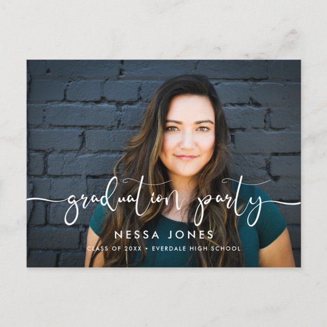 Stilvolle Foto-Abschlussfeier Postkarte (Vorderseite)