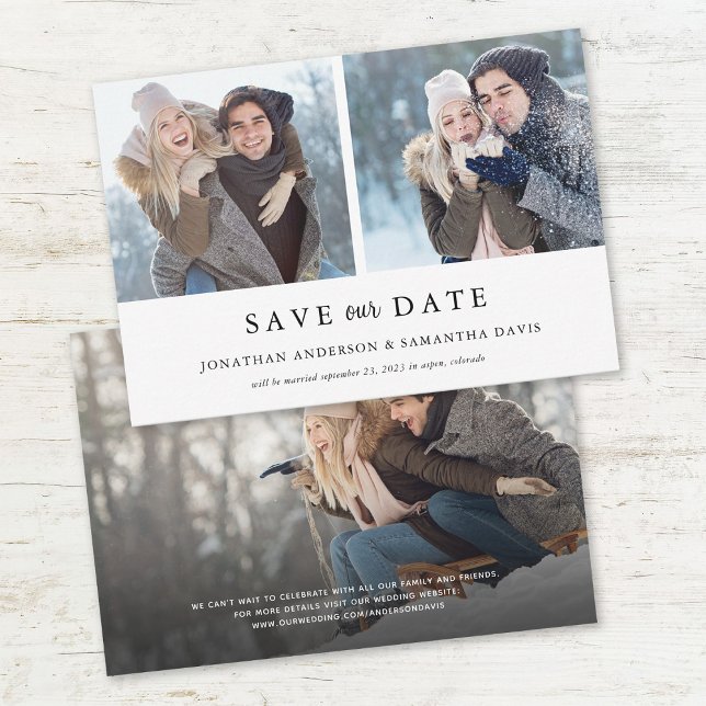Stilvolle Foto Collage Budget Rettete unser Datum Save The Date (Von Creator hochgeladen)
