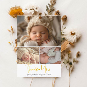 Stilvolle Foto Collage Modern Danke Baby Shower