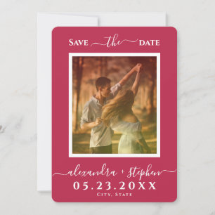 Stilvolle Foto-Handschrift Minimalistisch Magenta Save The Date