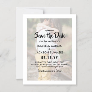 Stilvolle Foto Overlay Moderne Hochzeit retten Dat Magneteinladung