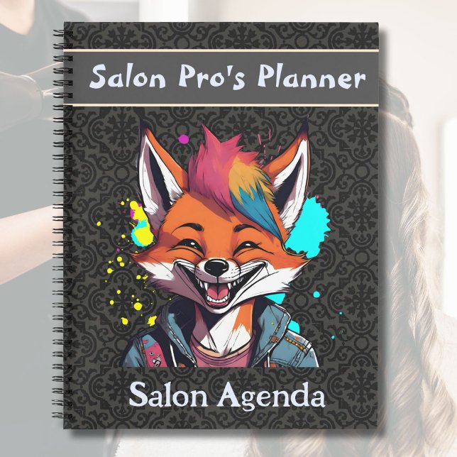 Stilvolle Fox-Geschenke für Friseursalon Stylists Notizbuch (Stylish Fox Gifts for Hairdressers Hair Stylists)
