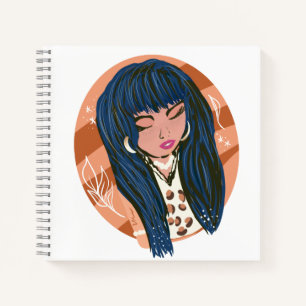 Stilvolle Frau Schönheit Fashionista Bloggerin Notizbuch
