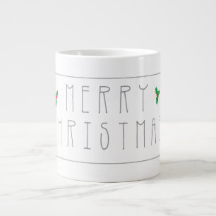 Stilvolle frohe Weihnachtsgrüße in grauer Tasse