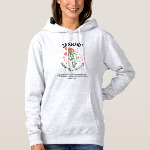 Stilvolle Geburtsmonat Blume JANUARY Christlich Hoodie