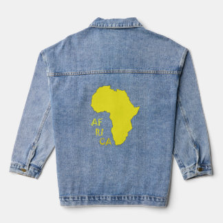 Stilvolle gelbe Afrikakontinentkarte Jeansjacke