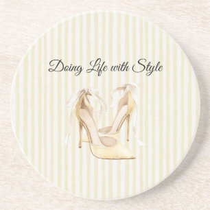 Stilvolle gelbe High Heels Getränkeuntersetzer