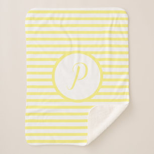 Stilvolle gelbe Streifen P Monogram-Seitenklemme Sherpadecke