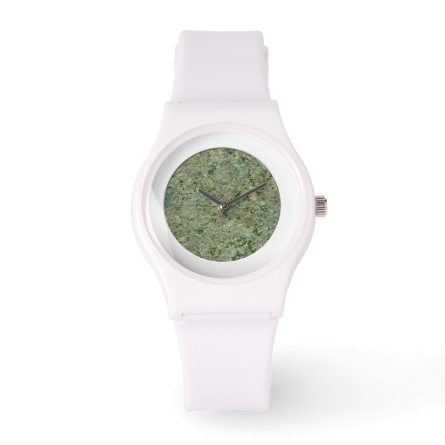 Stilvolle Geologie Green Rock Texture Armbanduhr (Vorderseite)