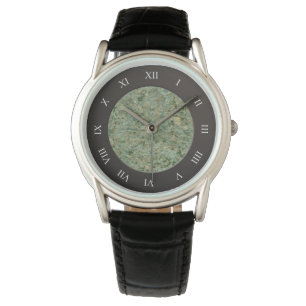Stilvolle Geologie-Grün-Felsen-Beschaffenheit Armbanduhr