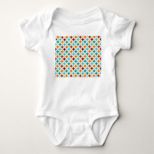 Stilvolle Geometrie: Vintages nahtloses Muster Baby Strampler