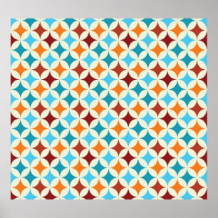 Stilvolle Geometrie: Vintages nahtloses Muster Poster