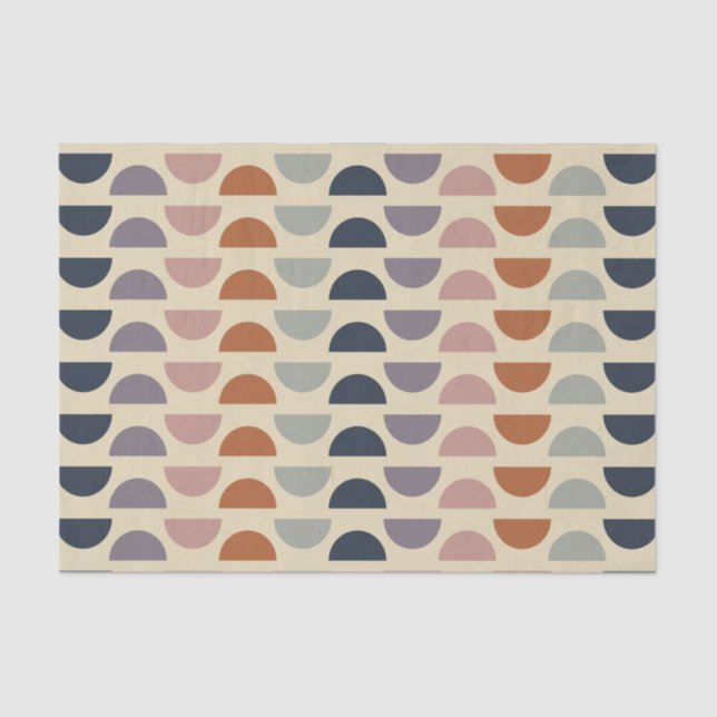 Stilvolle geometrische Formen Muster in erdigen Fa Seidenpapier (Vorderseite)