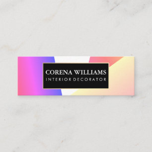 Stilvolle geometrische, lebendige Farbblöcke Mini Visitenkarte