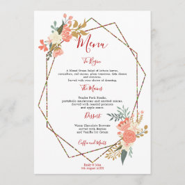 Stilvolle geometrische Rahmen Ambrose Florals Wedd Menükarte