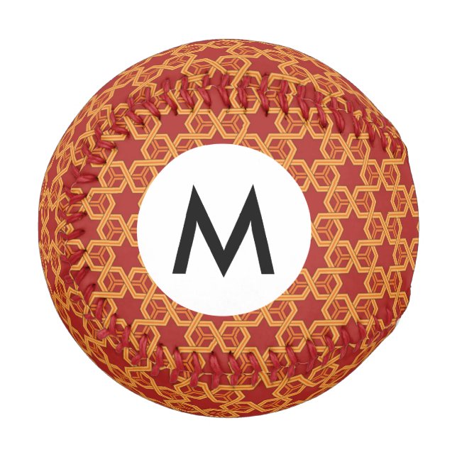 Stilvolle geometrische Verzierung Baseball (Vorderseite Links)