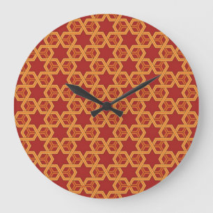 Stilvolle geometrische Verzierung Große Wanduhr
