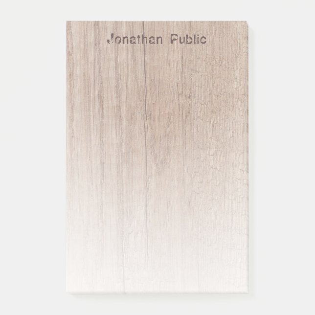 Stilvolle gestresste Vorlage aus Braunholz Post-it Klebezettel (Vorderseite)