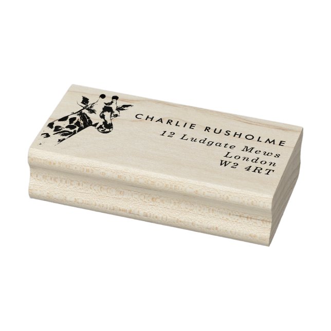 Stilvolle Giraffe Name und Anschrift Rubber-Briefm Gummistempel (Stempel)