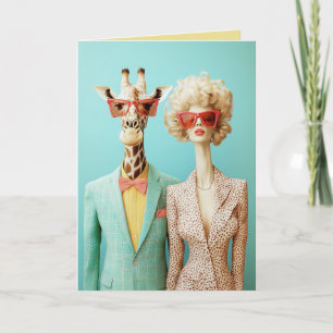 Stilvolle Giraffe und Frau Einladung