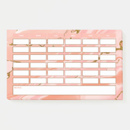 Stilvolle Girly Pink Gold School Zeitplan Post-it Klebezettel