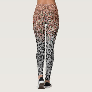 Stilvolle Girly Rose Gold Glitzer Leopard Leggings