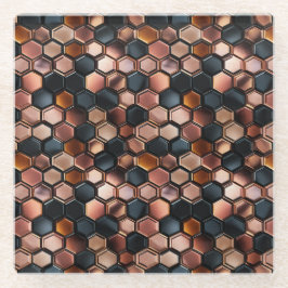 Stilvolle Glam Black Rose Gold Tiles Glasuntersetzer
