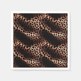 Stilvolle Glam Rose Gold Black Leopard Serviette