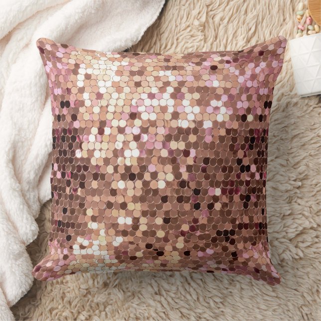 Stilvolle Glam Rose Gold Blush Pink Confetti Kissen (Decke)