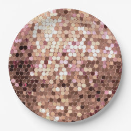 Stilvolle Glam Rose Gold Blush Pink Confetti Pappteller