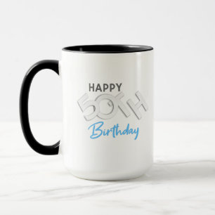 Stilvolle glückliche 50. Geburtstagstypografie Tasse