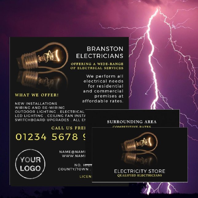 Stilvolle Glühbirne, Elektrische Werbung Flyer (Von Creator hochgeladen)