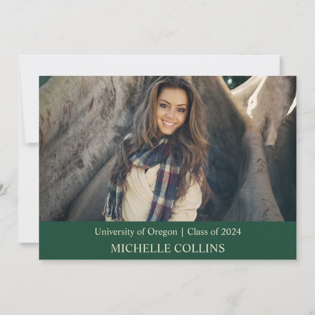 Stilvolle Gold Abschluss Einladung (Rückseite)