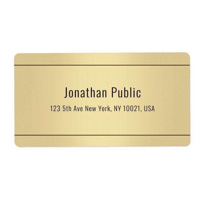 Stilvolle Gold Background Einfache Designvorlage (Vorne)