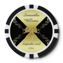 Stilvolle Gold & Black Decorative Bow Birthday