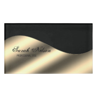 Stilvolle Gold Black Namenschild