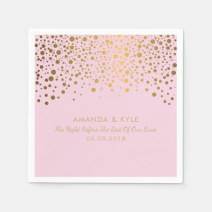 Stilvolle Gold Confetti Dots auf blassrosa Design Serviette
