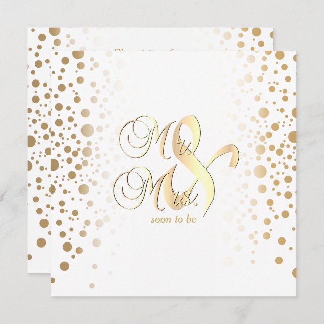 Stilvolle Gold Confetti Dots - Probe Dinner Einladung (Vorne/Hinten)